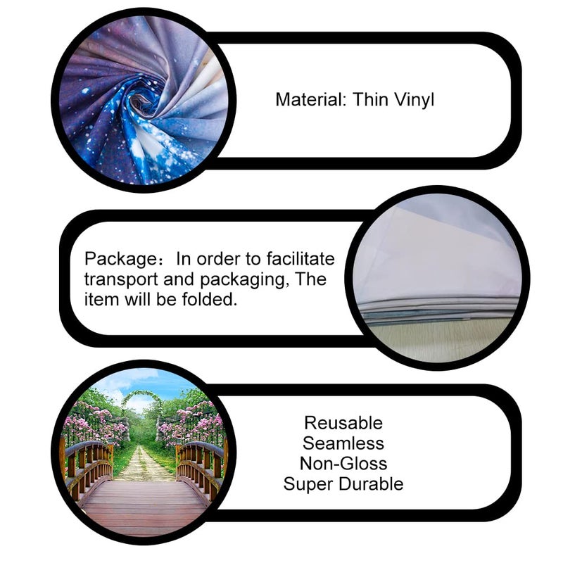 PHMOJEN Colorful Flowers Blossom Photography Backdrop Wooden Bridge Floral Garden Background Vinyl 5x7ft Photo Shooting Props HXPH010 - Image 5